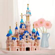 1件粉色城堡宫殿公主城堡创意梦幻微型积木套装模型3D拼装教育收藏品情人节、生日、圣诞节礼物 - 彩色 - 查看 3