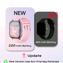 SIMSONLAB 1.83英寸高清全触控智能手表，男女通用，220mAh长续航电池，多种运动模式，莫兰迪色表带，双表带设计，支持电话拨号/接听、计步器、卡路里计数、通知提醒等功能，多功能智能手表，绝佳圣诞礼物 - 彩色 - 查看 6