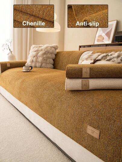 1 adet Premium Kalın Şönil Kanepe Örtüsü, Sonbahar/Kış İçin Sıcak, Yumuşak ve Cilt Dostu, Makinede Yıkanabilir, Evcil Hayvan Dostu, Kir Tutmaz ve Dayanıklı, 1/2/3/4 Kişilik Kanepe Kolçak ve Sırt Dayanağına Uygun