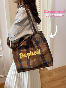 (Embroidered Custom) Autumn/Winter, Fashionable Women's Tote Bag With Extra Large Capacity, Easily Stores Various Items, Suitable For Outings, Commuting, Holidays, Gifts, A Must-Have - Multicolor - View 1