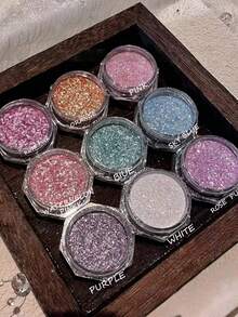 Polvo de arte de uñas con cristales de sal marina, polvo de brillo ultrarrefinado para escarchar uñas, manualidades para uñas, diseño de copos de nieve - Multicolor - Ver 9