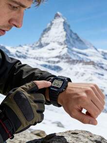 Đồng hồ Casio phát sáng đa chức năng hình khối xếp hình, bền bỉ, thiết kế nhỏ gọn cổ điển, dây đeo silicon nhựa, unisex, phong cách học sinh, thoải mái và đa năng, món quà tốt nghiệp tuyệt vời. - màu đen - Xem 4