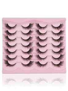 14 Pairs D-Curl Fluffy & Soft Strip Lashes, Reusable & Beginner-Friendly, The Elongated End Of The Eye Makes Your Eyes More Eye-Catching, Easy-To-Apply For Daily & Glam Eye Looks, High-Quality Comfortable Eyelash Set, Valentine's Day Gift, Cute Small Gift For Women, Travel Essential Easy To Carry