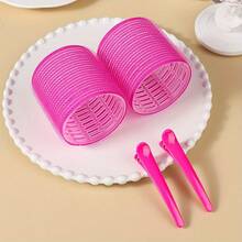 4-Pack Large Curlers Set 2 Curlers Plus 2 Hair Clips 4 Colors Hair Styling DIY Manual Curling Tools - màu đen - Xem 7