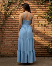 Women's Duna Ruffled Maxi Dress With Built-In Bra - Elegance, Lightness And Perfect Drape. - 查看 5