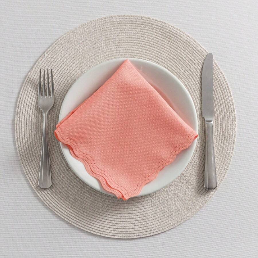 Fabric Napkin Set Of 50 Oxford Laser Finish - Salmón - Ver 1
