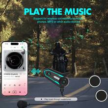 Moto Type-C Charging, Wireless MP3 Headphones, Can Accommodate Up To 6 Riders, 1000M Range - AA - View 4