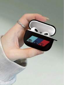 Striped Racing Car Earphone Case, Compatible With 1st/2nd Gen Earphones, New Wireless Earphone Case For 3/Pro/Pro2 Earphones, Gift For Men/Women - Black - View 3