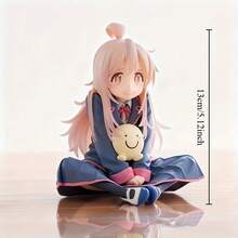 Figura decorativa en pose sentada, con diseño detallado de uniforme escolar, decoración de escritorio adorable y sonriente, modelo coleccionable de estilo anime 2D, excelente regalo - Multicolor - Ver 2