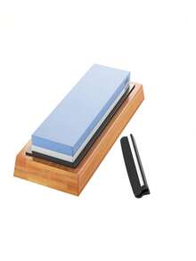 1/3/8pcs Knife Sharpener Set, Double-Sided Sharpener, 400/1000/3000/8000 Grit Whetstone, Suitable For Blades, With Angle Guide, Non-Slip Base And Leather Scraper