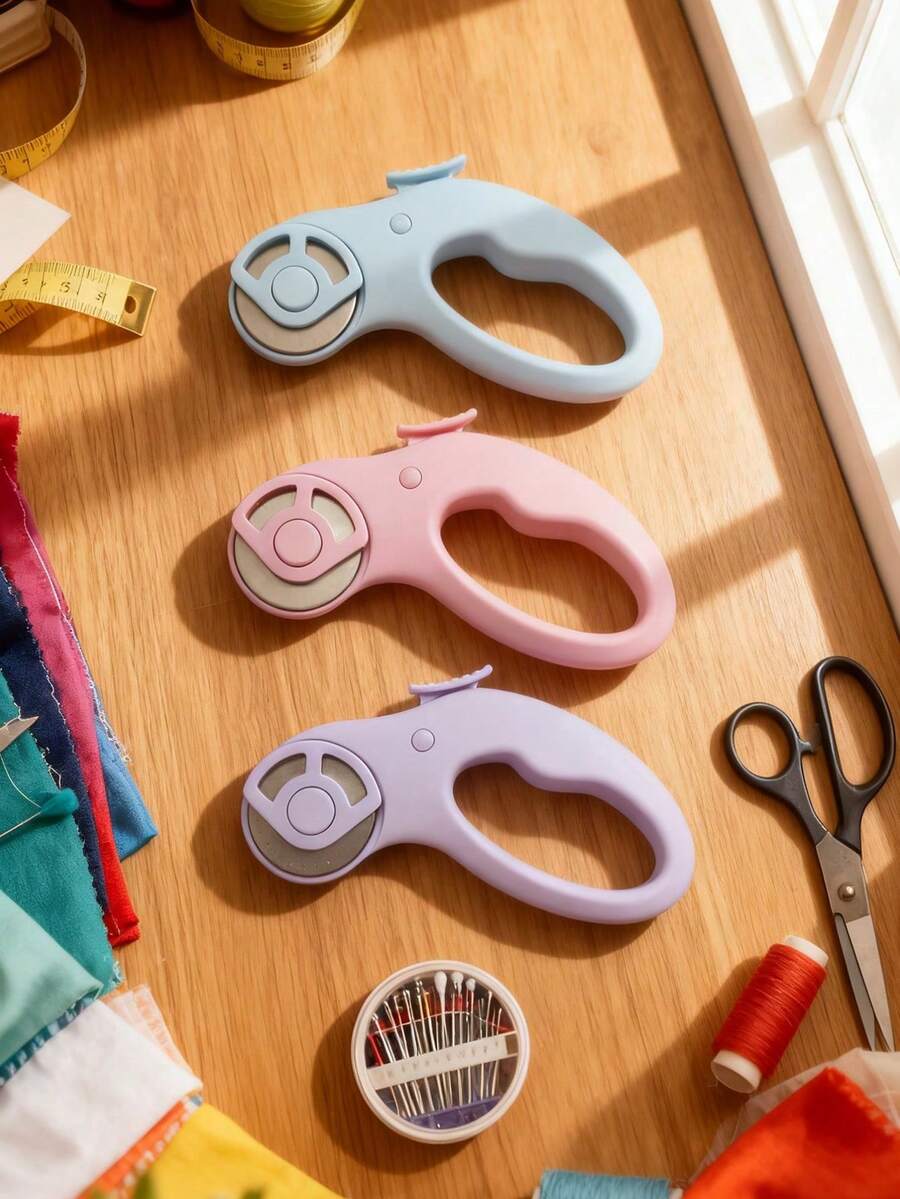 1 把 45mm 布料切割滚刀，纸张皮革切割刀，刀柄表面喷涂高触感油处理（纯手动工具） - 彩色 - 查看 1