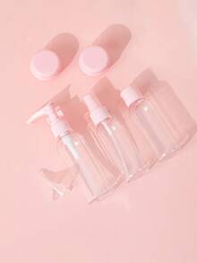 1 Set Of 6-Piece Travel Dispensing Bottle, Portable Travel Dispensing Bottle, Press-Type Plastic Dispensing Bottle, Empty Bottle Set, Cosmetic Plastic Bottle