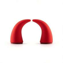 2PCS Mini Devil Horns Car Steering Wheel Decal- Cute Creative Vehicle Vent Dashboard Accessories - Red - View 4