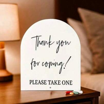 1pc Acrylic Wedding Sign, 2D Flat Acrylic Thank You Gift Sign For Events And Gatherings - Ideal For Wedding Receptions And All Occasions, Wedding Gift Sign | Fun Wedding Decor | Elegant Script Font - Reusable Medium