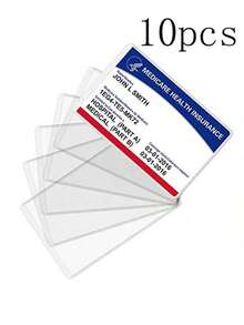 15 Pieces Of High-Quality Transparent Card Sleeve Protective Film, Suitable For Social Security Cards, ID Cards, Postcards, Medical Insurance Cards, And Credit Cards. Made Of Durable Plastic Material, It Is Sturdy And Reusable - Transparent - View 8