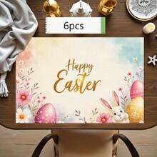 Bộ 100/2/4/6/8/300 tấm lót bàn ăn cao cấp, với thiết kế họa tiết thỏ Phục Sinh tối giản hiện đại. Kích thước: 30*45 cm, nhiều mẫu mã để lựa chọn, phù hợp cho bữa ăn Phục Sinh và trang trí nhà cửa. - Nhiều màu - Xem 20