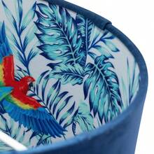 Parrot - Velvet Blue Parrot Design 30cm Pendant Or Table Lamp Shade - Blue - View 5