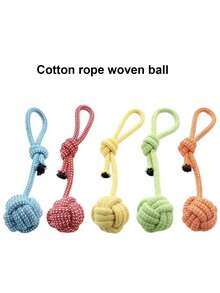 5/7/16/25 Peças Conjunto de Brinquedos para Mastigar de Gato e Cachorro, Corda, Borracha, Brinquedos Interativos de Quebra-cabeça para Filhote, Teddy, Entrega Aleatória - Multicolorido - Visão 4