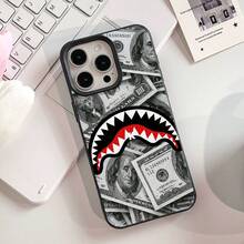 Money Phone Case, Aggressive Style, For Compatible With IPhone 17/17pro/17promax/17Air/Iphone16/16pro/16plus/16promax/15/15promax/15pro/11/12/13/14promax/12mini/13mini/11pro/11promax/12pro/12promax/13pro/13promax/14pro/14promax, Dollars And Shark Mouth Gift, Wealth Aesthetic Design Present For Him, Rich Lifestyle Gift - màu đen - Xem 5