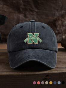 1 件男女通用户外休闲时尚巴黎印花标语柔软可调节尺寸棒球帽，适合日常佩戴