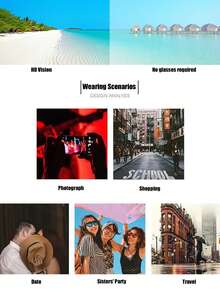 1副时尚心形无框眼镜（女士款） - 彩色 - 查看 4