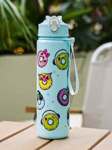 1pc 750ml/26oz Cute Donut Pattern Tumbler Bottle With Straw, 10 Styles Available, Woven Handle, Portable & Durable, Suitable For Outdoor, Travel, Sports, Holiday & Birthday Gift - Multicolor - View 21
