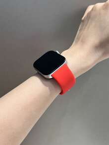 1件時尚矽膠手錶錶帶，適用於華為手錶智慧手環 Fit 3/Fit 4/Fit 4Pro/Fit5 腕帶 - 紅色 - 查看 5