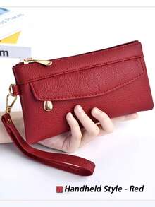 1 Peça "Edição Limitada 2026" Carteira Feminina de Couro Legítimo/Clutch com Recursos de Cor Sólida, Design Simples, Vários Compartimentos para Cartões, Um Compartimento e Grande Capacidade. O Design com Zíper é Conveniente e Prático, Oferecendo Um Estilo Refinado. É Prática, Bonita e Adequada para Uso Diário, Bem Como Viagens e Compras. Também é um Ótimo Presente para Seus Entes Queridos, Amigos ou Família. - Multicolorido - Visão 10