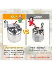重型手动研磨机 - 不锈钢结构，双层研磨设计，适用于香料、草药、咖啡、烟草研磨机，无需电力 - 适合家庭、露营、厨房使用 - 送给厨师和烹饪爱好者的完美礼物，草药研磨机，时尚外观，金属质感，紧凑设计，多级研磨，户外探险者必备，手动咖啡研磨机，金属研磨机，迷你研磨机 - 彩色 - 查看 9