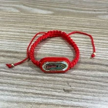 1 件宗教椭圆形泪珠圣母玛利亚编织可调节手链男士 - 彩色 - 查看 14