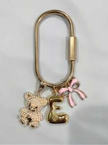 Bubble Initial Bag Charm Cherry Keychain Letters Charm Custom Bag Charms Key Holder Gold Bag Charm Gift Bridesmaid Keychain Gift For Her - Multicolor - View 8