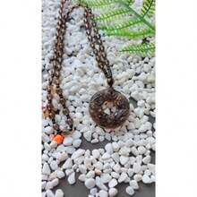 Collar ajustable pulgadas vidrio empoderamiento protección mujeres hombres collares bohemios moda lindos regalos joyería mejores amigos - Colgante de hebilla de paz - Ver 2