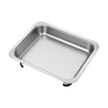 SHIOUCY 4PCS Rectangular Chafing Dish Stainless Steel Chafer Pans With Lids Heat-Retaining Buffet Serving Trays For Catering And Banquet - Silver - View 6