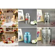 60磅小型骨灰瓮，适用于成人、人类、宠物骨灰，装饰性纪念迷你骨灰瓮，适用于男性、女性、儿童、情侣、猫、狗的遗骸 - 彩色 - 查看 4