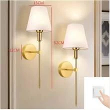 2pcs Modern Matte Black Or Gold Country Style Wall Sconces With Fabric Shades, Suitable For Bedroom, Bathroom, Vanity, Living Room, Mirror, Hallway And Kitchen - Two Wall Lamps - View 16