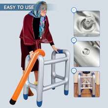 Inflatable Walker And Cane 2PCS Old Man Costume Accessories For Retirement Party Over The Hill Birthday Decorations Funny Gag Gift For Halloween Christmas - Grey - View 6