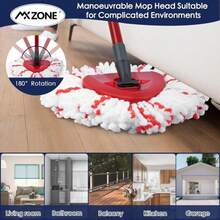 MXZONE Spin Mop Heads Replacements Compatible With O Cedar Easy Wring 1-Tank System, 40% More Cleaning Power Mop Replace Head, Deep Cleaning Mop Refills, 2 Packs - ColorH - 查看 4