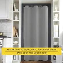 Patio Door Curtain Sound Blocking, Bedroom Privacy Room Divider Curtain Screen Partitions, Thermal Insulated Blackout Closet Sliding Door Curtain (1 Panel, 8.3ft Wide By 7ft Long, Gray) - 銀灰 - 查看 2