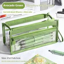 Large Capacity Solid Color Pencil Case, Multi-Layer Pencil Box, Solid Color Pencil Box, School Supplies, Back To School Season,Stationery,Bag - One Size - View 7