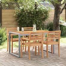 vidaXL Mesa de jardim para refeições cinza 140 x 80 x 75 cm - Cinza - Ver 1