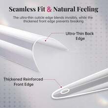 Krofaue Extra Long Stiletto Nail Tips - 500PCS False Clear Nais With 10 Sizes Half Cover Pointed Press On Artificial Acrylic For Salon DIY, XL - ColorI - 查看 6