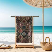 Extra Large, Super Absorbent, Quick Dry Beach Towel - Soft, Sand-Free, Ideal For Pool, Swimming, Bathing, Travel And Camping - Coastal Pattern - Multicolor - View 17