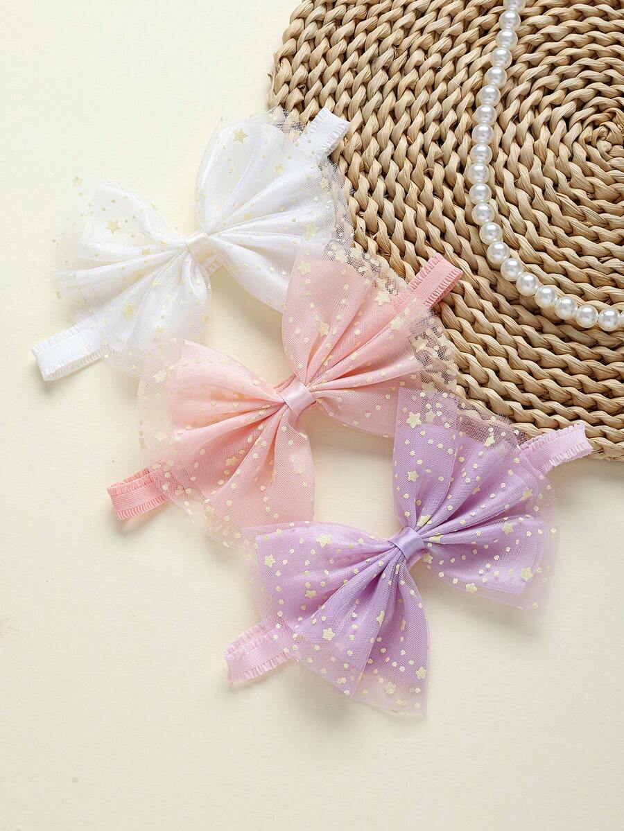 3pcs Star Print Bow Headbands, Super Cute Multi-Color Headbands Suitable For All Seasons, Great Gift And Photo Prop - Multicolor - View 1