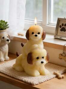 1pc 3D Stackable Teddy Dog Silicone Mold - Soft Pink Reusable Easy Demold For Candle/Resin/Gypsum/Cement Candle Mold Home/Desk Decor Handmade Gift Craft Enthusiast