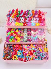 546pcs/Set Colorful School Hair Accessories Set, Including Hair Scrunchies, Flower Hair Clips, Bow Hair Clips, Cute Animal & Letter Hair Clips, Suitable For Girls And Women, Satisfy Various Hairstyle Creativity, Essential For Back To School Season, Suitable For Sweet, Casual Or Unique Styles, Everyday Essential For All Seasons, Claw Clips, Gifts, Bows, Hair Bands, Head Accessories, Valentines Accessories
