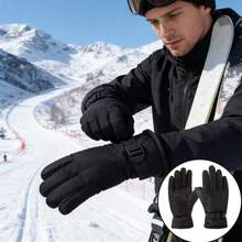 1 双冬季滑雪手套，男女通用防水保暖手套，加厚隔热手套，户外骑行防寒手套