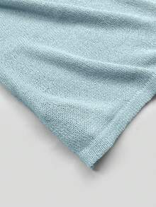 女士性感露背纯色连衣裙，无袖修身透视时尚罩衫，夏季 - 淺藍色 - 查看 9