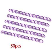 50pcs Colorful Chain Extender For Jewelry Making Spray Paint Iron Tail Extender Chain Necklace Bracelet Extension Chain For Necklace Bracelet Earring Jewelry Making Finding - Multicolor - View 16