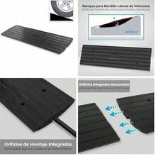 Pyle Rampa para Entrada de Automvil, Goma de Alta Resistencia, Ideal Andn de Carga, Garaje, Banqueta, Camin, Scooter, Bicicleta, Motocicleta, Silla de Ruedas y Otros Vehculos, 1 Unidades - sencillo - Ver 1