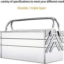 Caja de Herramientas de Metal Plegable, Organizador de Herramientas Multifuncin 3 Capas y 5 Bandejas para el Hogar, Taller de Reparaciones - 350 - Ver 7